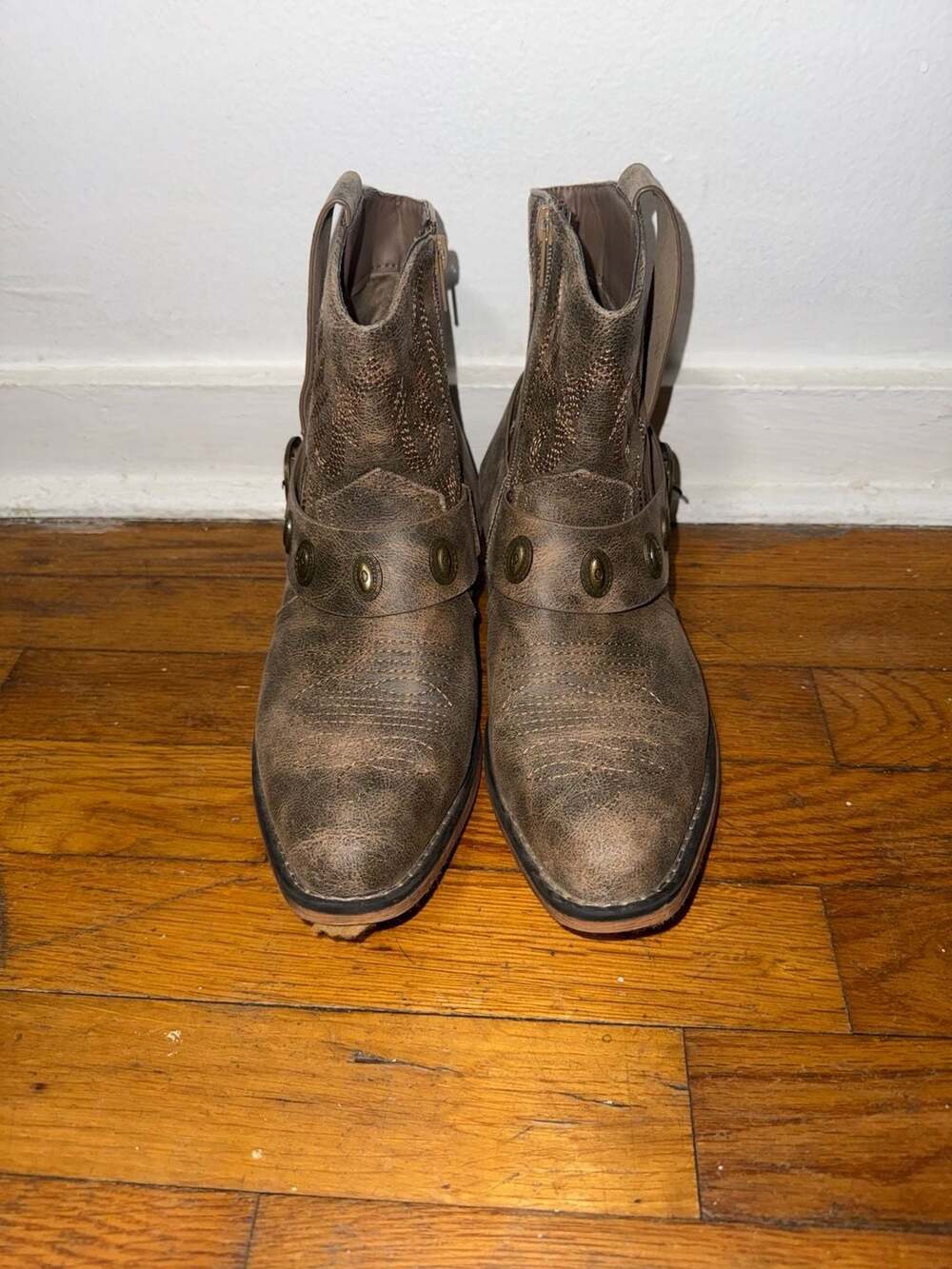 Pierre Dumas Kaylee Western Ankle Boots Size 9 Brown